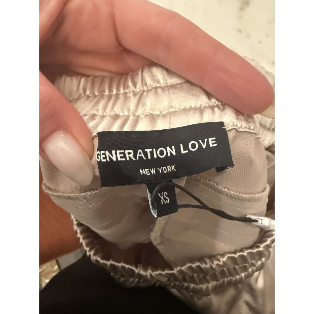 NWT Generation Love Chandra Satin Joggers Champagne Beige Size XS $235 [jb] - Picture 8 of 10